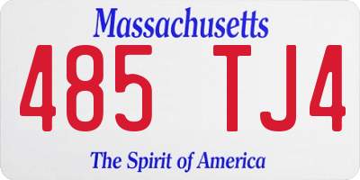 MA license plate 485TJ4