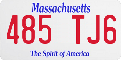 MA license plate 485TJ6