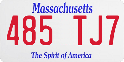 MA license plate 485TJ7