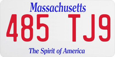 MA license plate 485TJ9