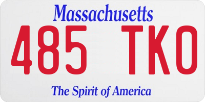 MA license plate 485TK0