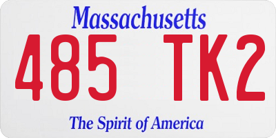 MA license plate 485TK2
