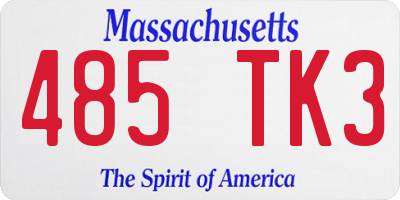 MA license plate 485TK3