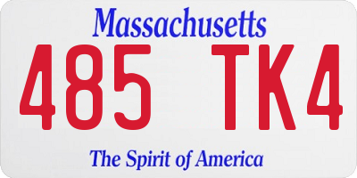 MA license plate 485TK4