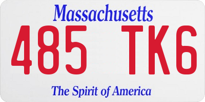 MA license plate 485TK6