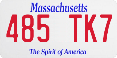 MA license plate 485TK7