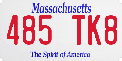 MA license plate 485TK8