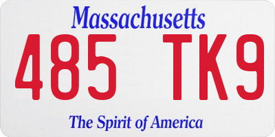 MA license plate 485TK9