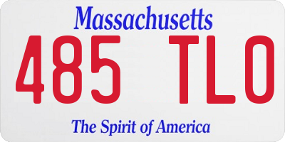 MA license plate 485TL0