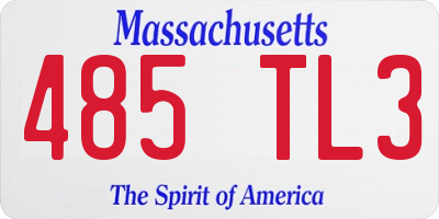 MA license plate 485TL3