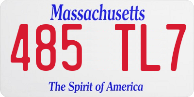 MA license plate 485TL7