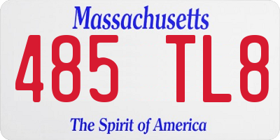 MA license plate 485TL8