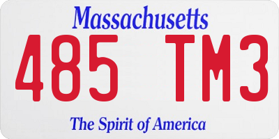 MA license plate 485TM3