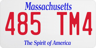 MA license plate 485TM4