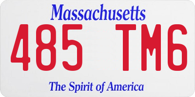 MA license plate 485TM6