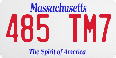 MA license plate 485TM7