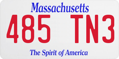 MA license plate 485TN3