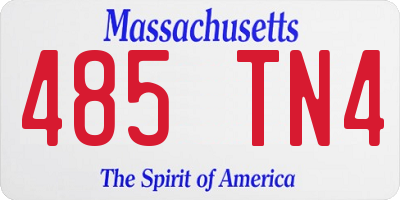 MA license plate 485TN4