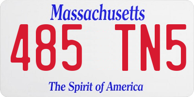 MA license plate 485TN5