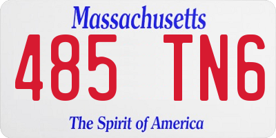 MA license plate 485TN6