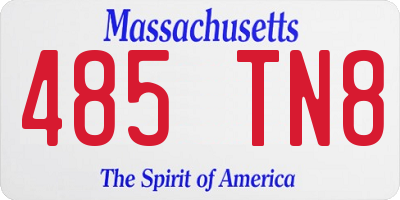 MA license plate 485TN8