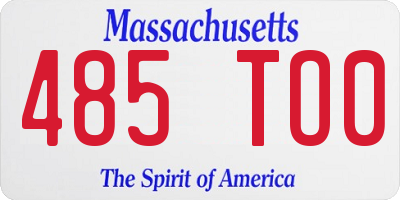 MA license plate 485TO0