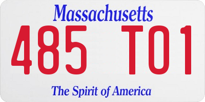 MA license plate 485TO1