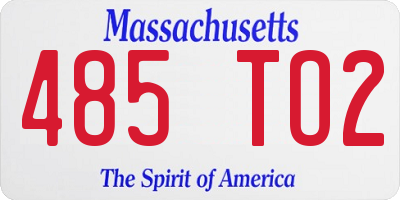 MA license plate 485TO2
