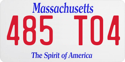 MA license plate 485TO4