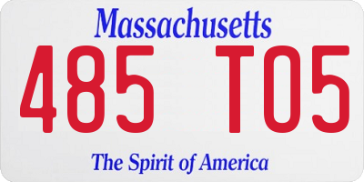 MA license plate 485TO5