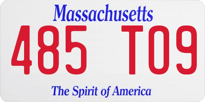 MA license plate 485TO9