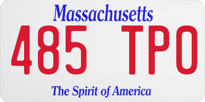 MA license plate 485TP0
