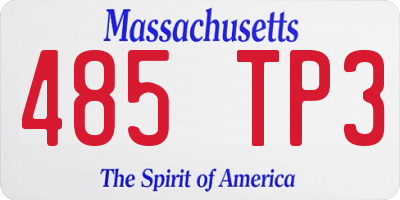 MA license plate 485TP3
