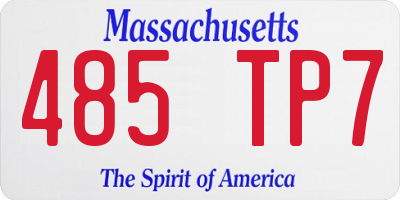 MA license plate 485TP7