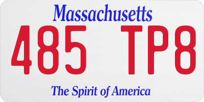 MA license plate 485TP8