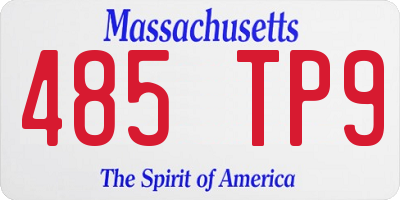 MA license plate 485TP9