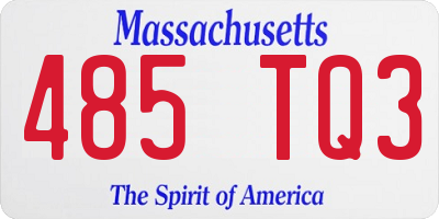 MA license plate 485TQ3