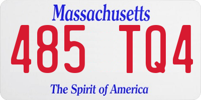MA license plate 485TQ4