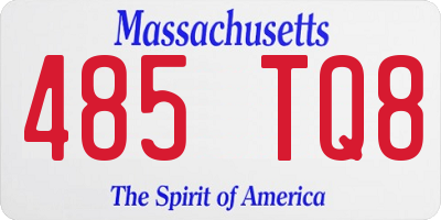 MA license plate 485TQ8