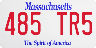 MA license plate 485TR5