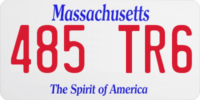 MA license plate 485TR6