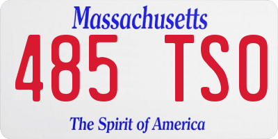 MA license plate 485TS0