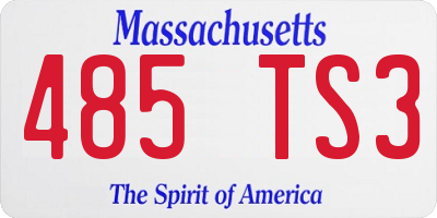 MA license plate 485TS3