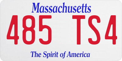 MA license plate 485TS4