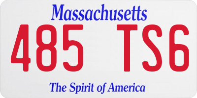 MA license plate 485TS6