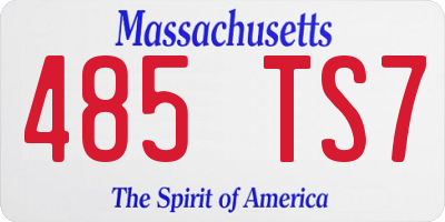 MA license plate 485TS7