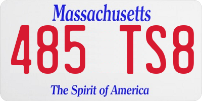 MA license plate 485TS8
