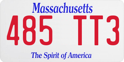 MA license plate 485TT3