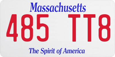 MA license plate 485TT8