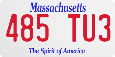 MA license plate 485TU3